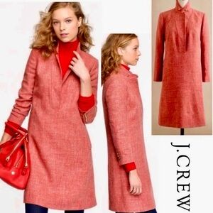 J.Crew Collection Carriage Wool/Hemp Blend Dress Red Size XXS